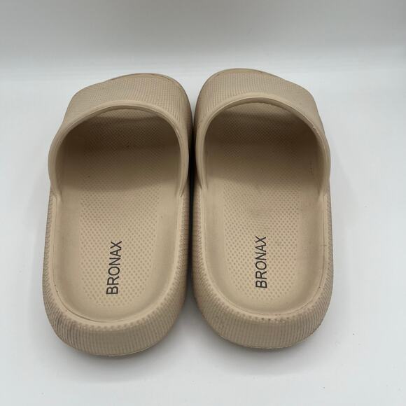 Bronax Rubber Slides, Size 40/41 or 9.5/10, Beige - Picture 2 of 5
